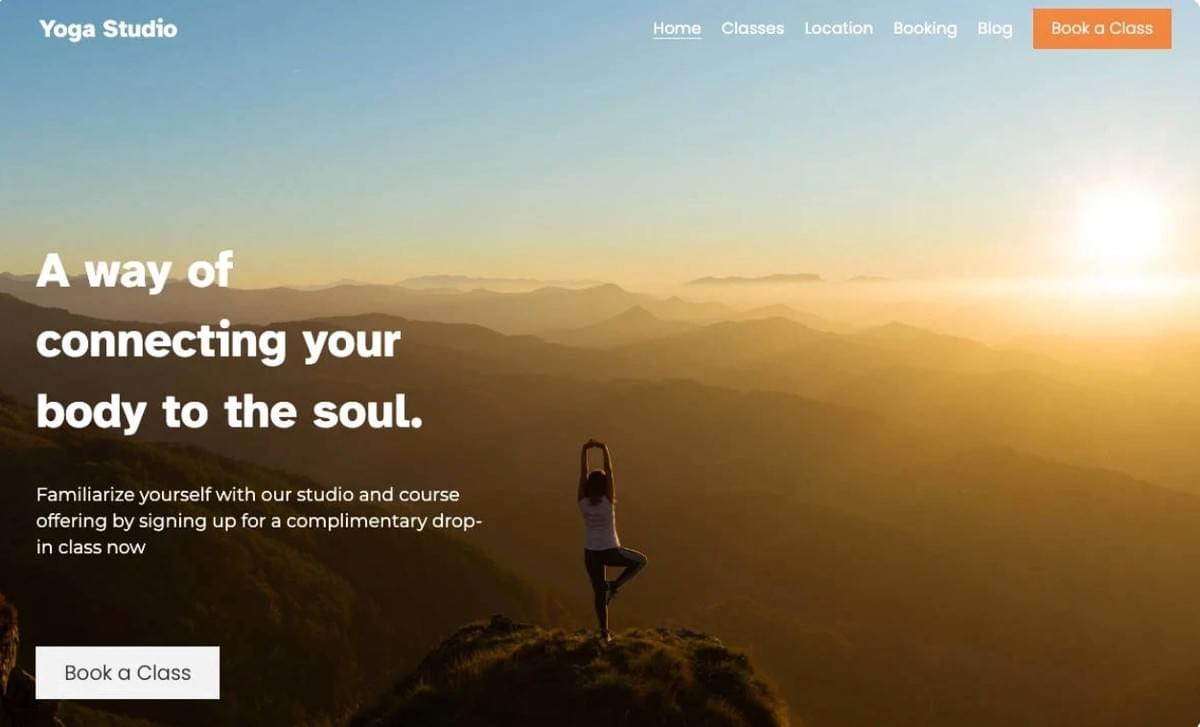 Yoga Sjabloon van Strikingly