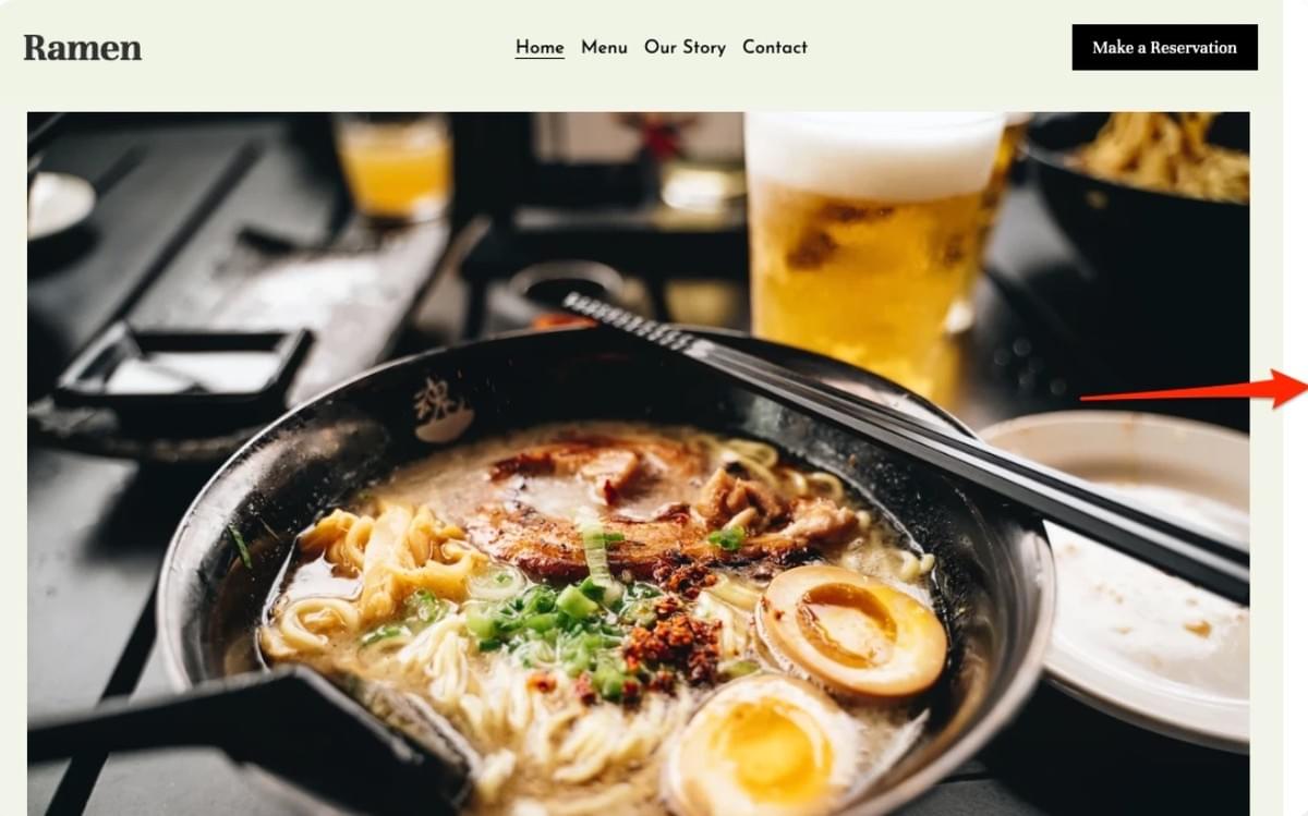 Template Ramen do Strikingly