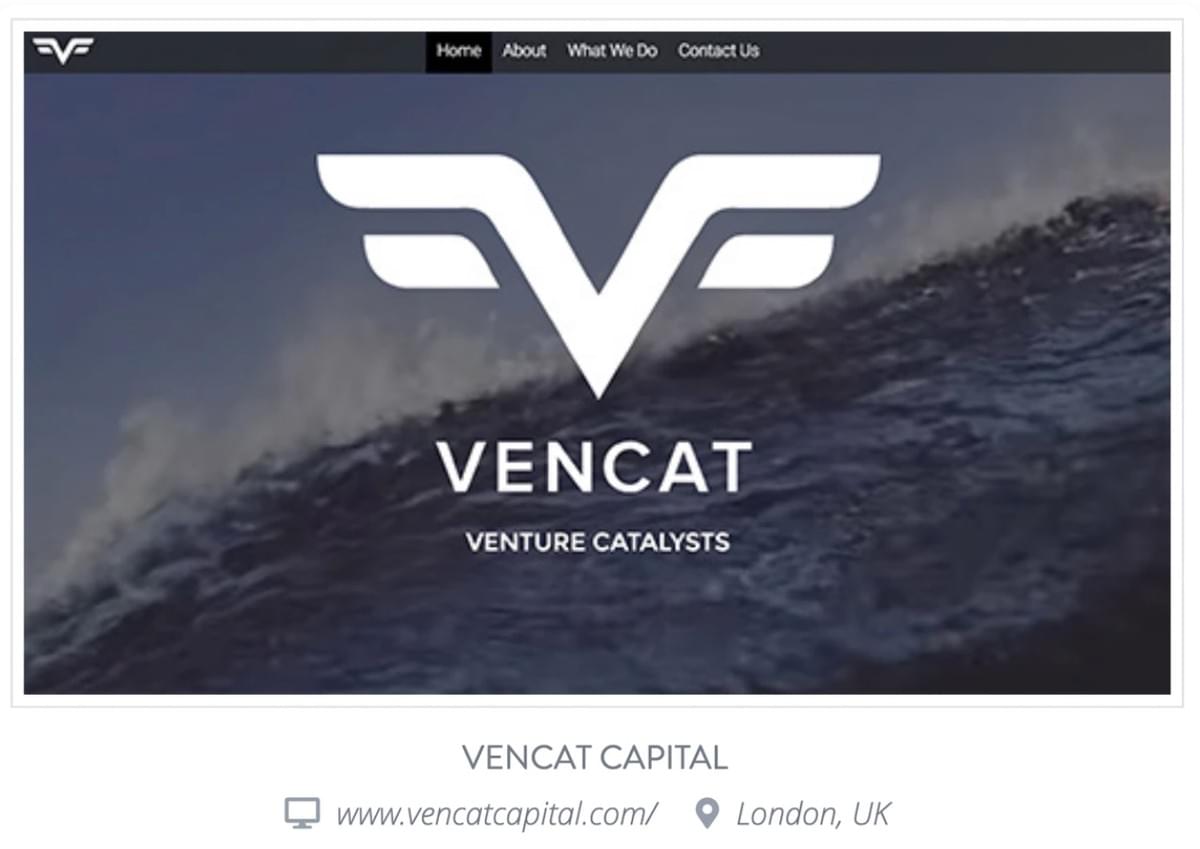 Vencat Capital-website met domeinnaam
