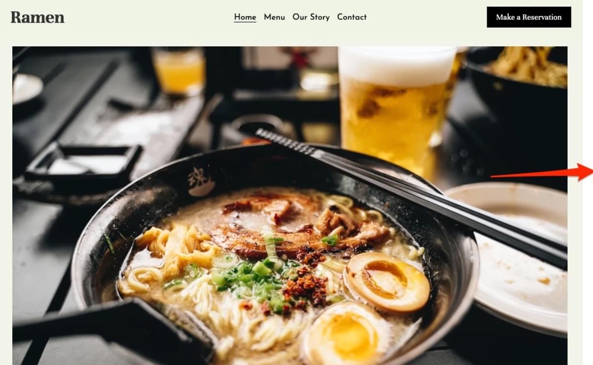 Ramen Sjabloon van Strikingly