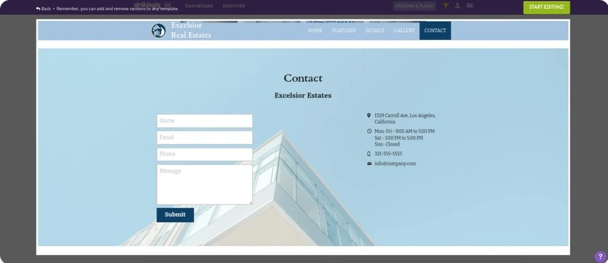 Start een vastgoedbedrijf met Strikingly - Contactformulieren Instellen