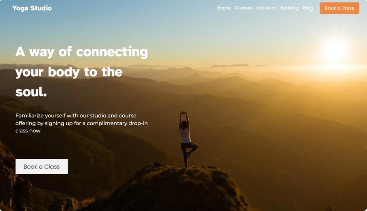 Yoga Studio Sjabloon van Strikingly