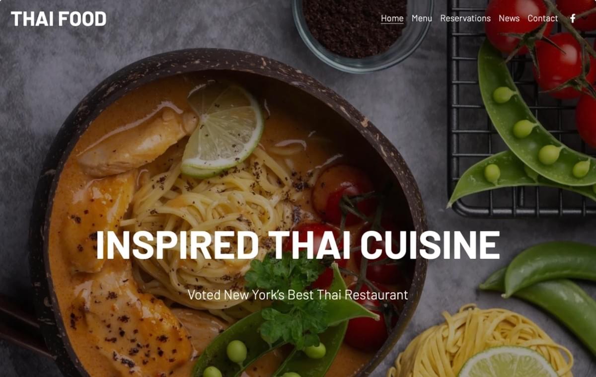 Thai Restaurant Sjabloon van Strikingly