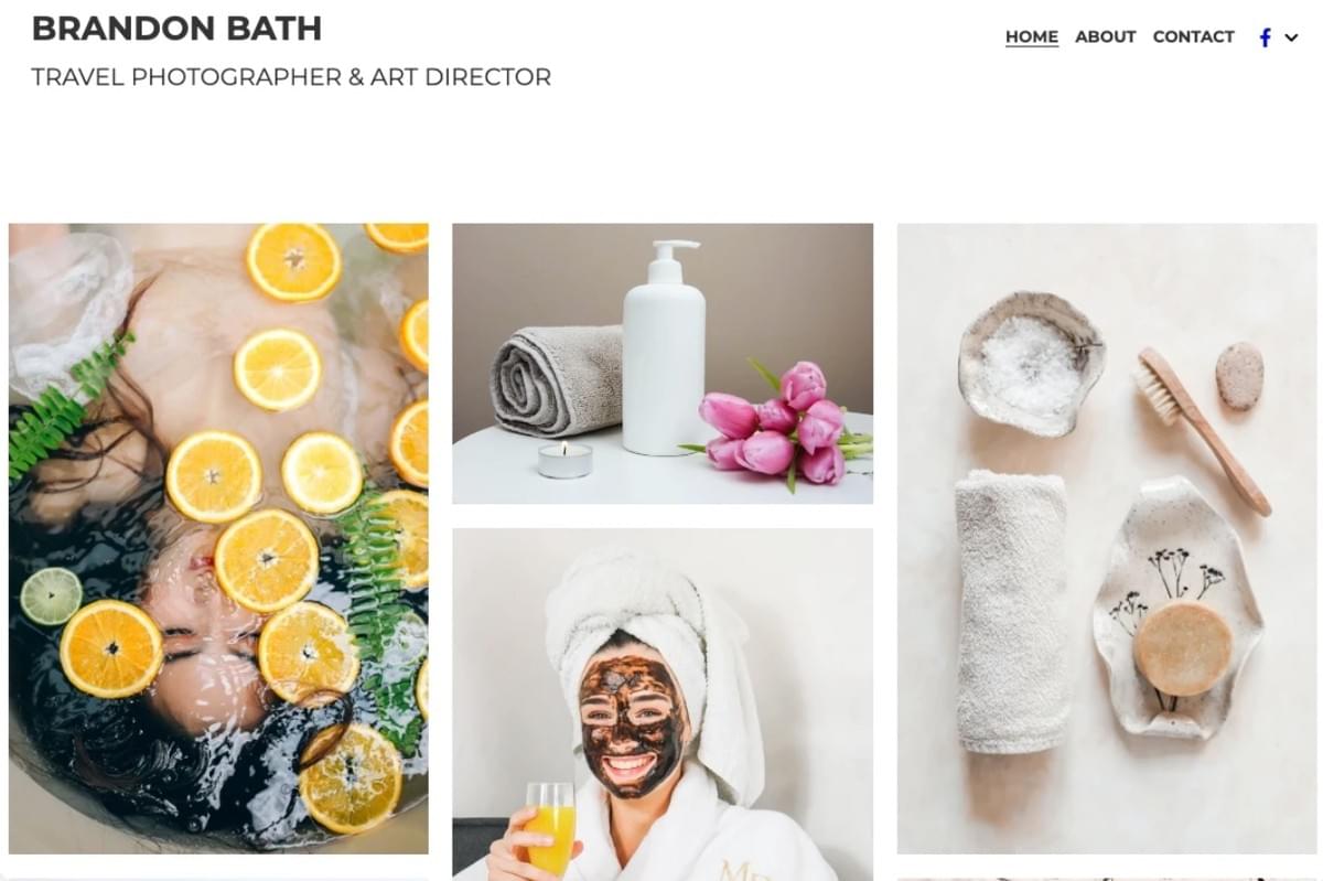 Modelo em mosaico da Strikingly