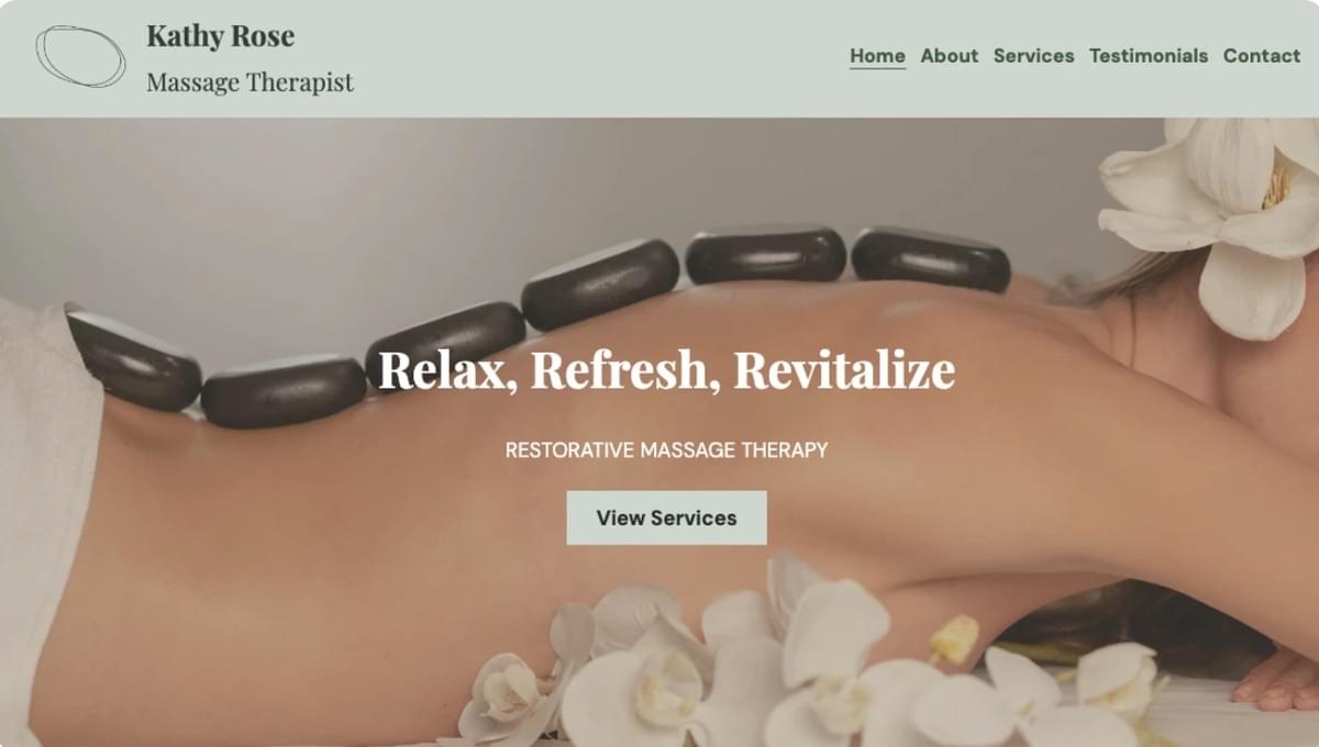 Massage Therapeut Sjabloon van Strikingly