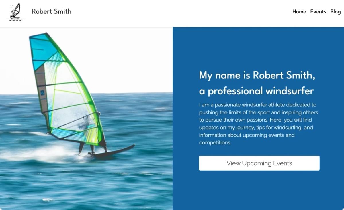 Windsurfer Sjabloon van Strikingly
