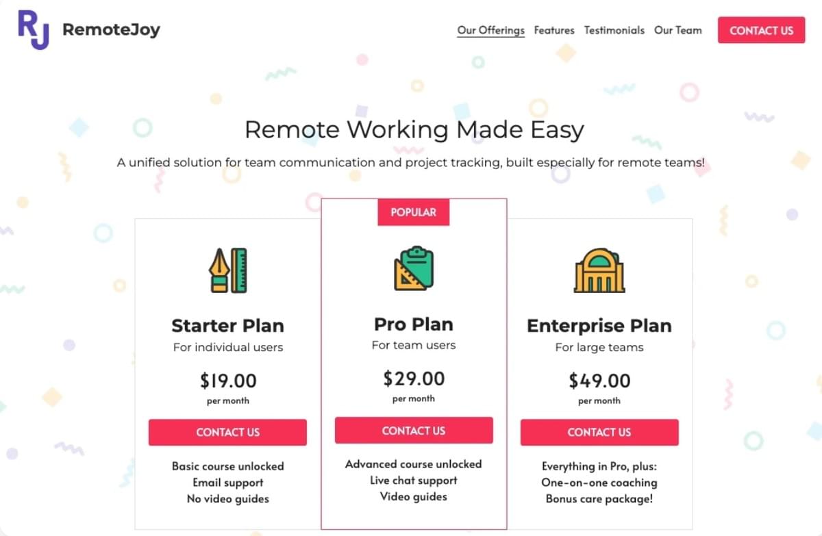 RemoteJoy E-commerce Sjabloon van Strikingly