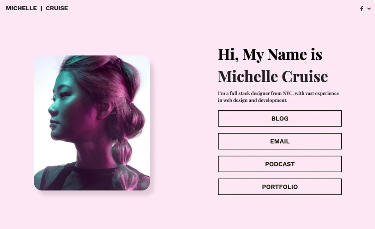 Michelle Cruise Sjabloon van Strikingly