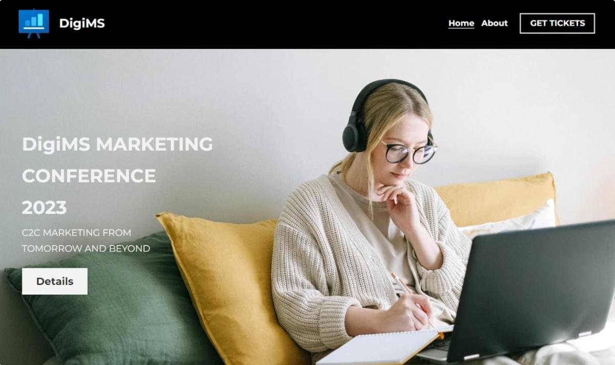 Digi MS Conference Template van Strikingly