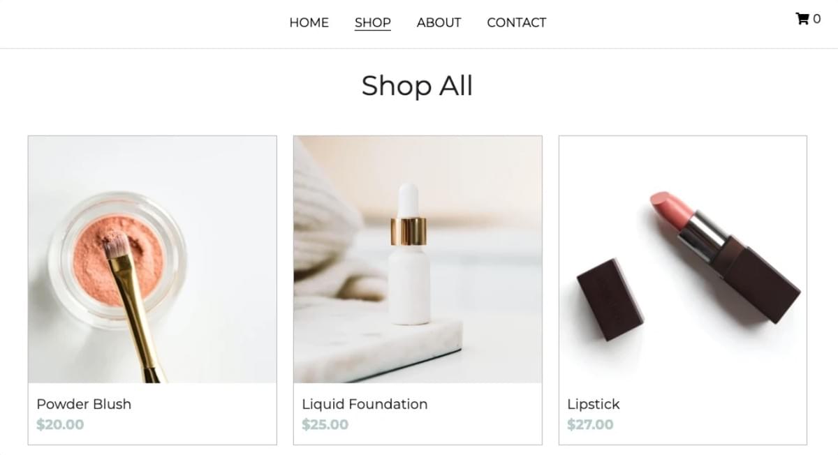 Chloe Store Vorlage von Strikingly