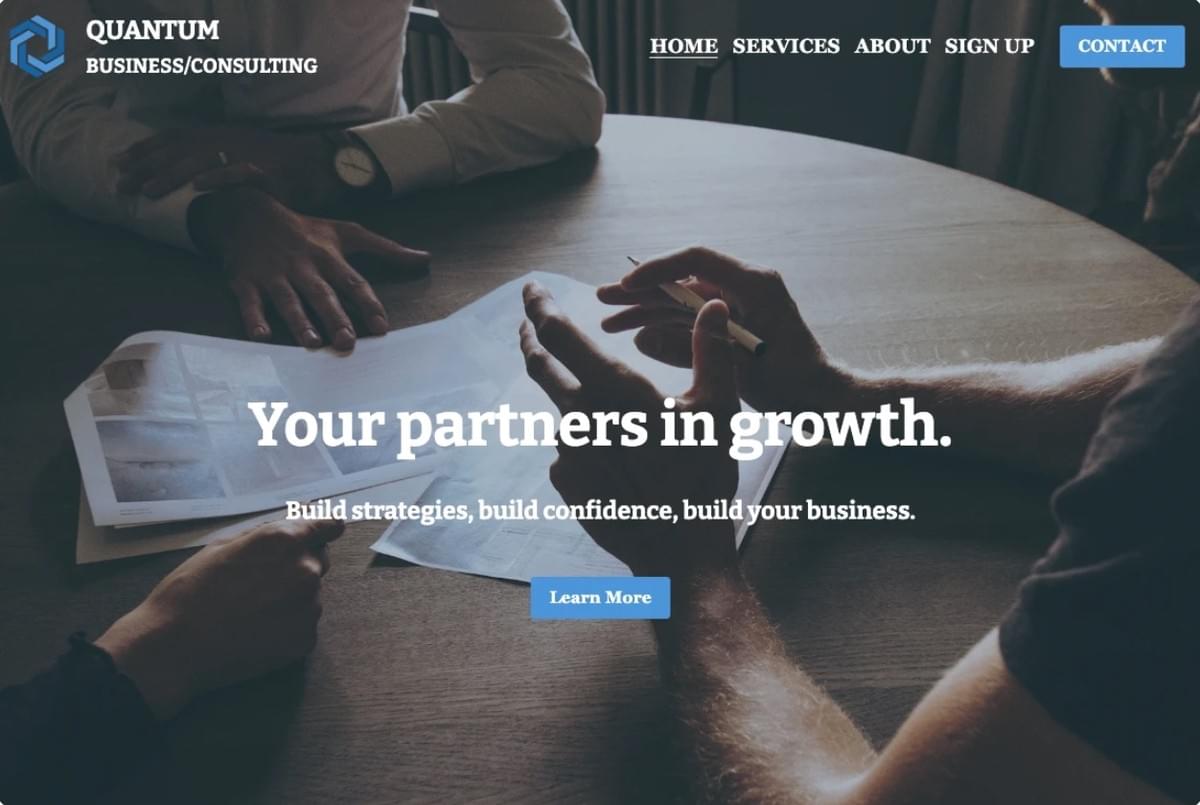 Quantum Business Template van Strikingly