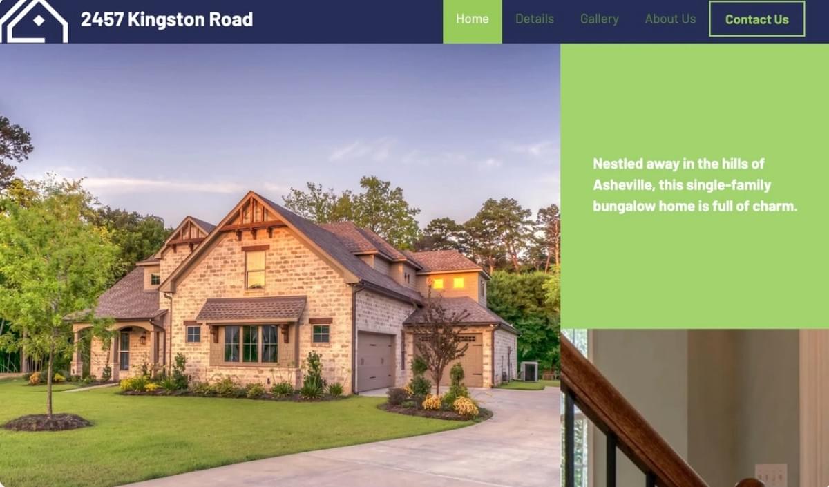 Kingston Road Immobilienvorlage von Strikingly