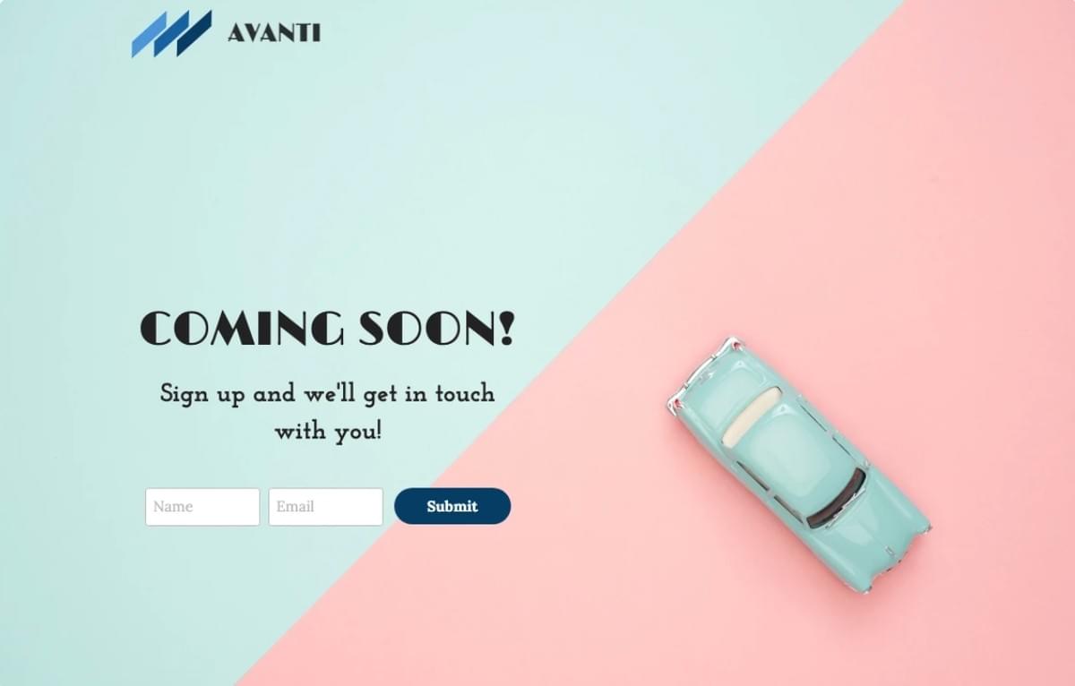 Avanti-sjabloon van Strikingly