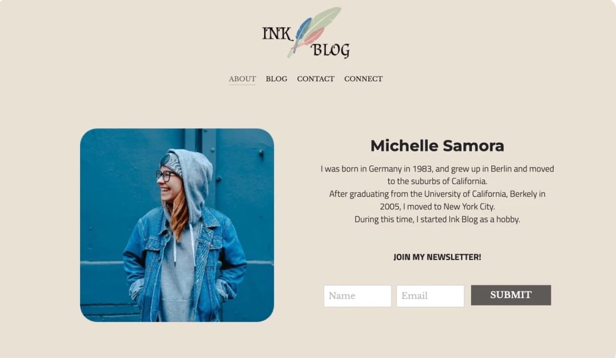 Ink Blog Sjabloon van Strikingly