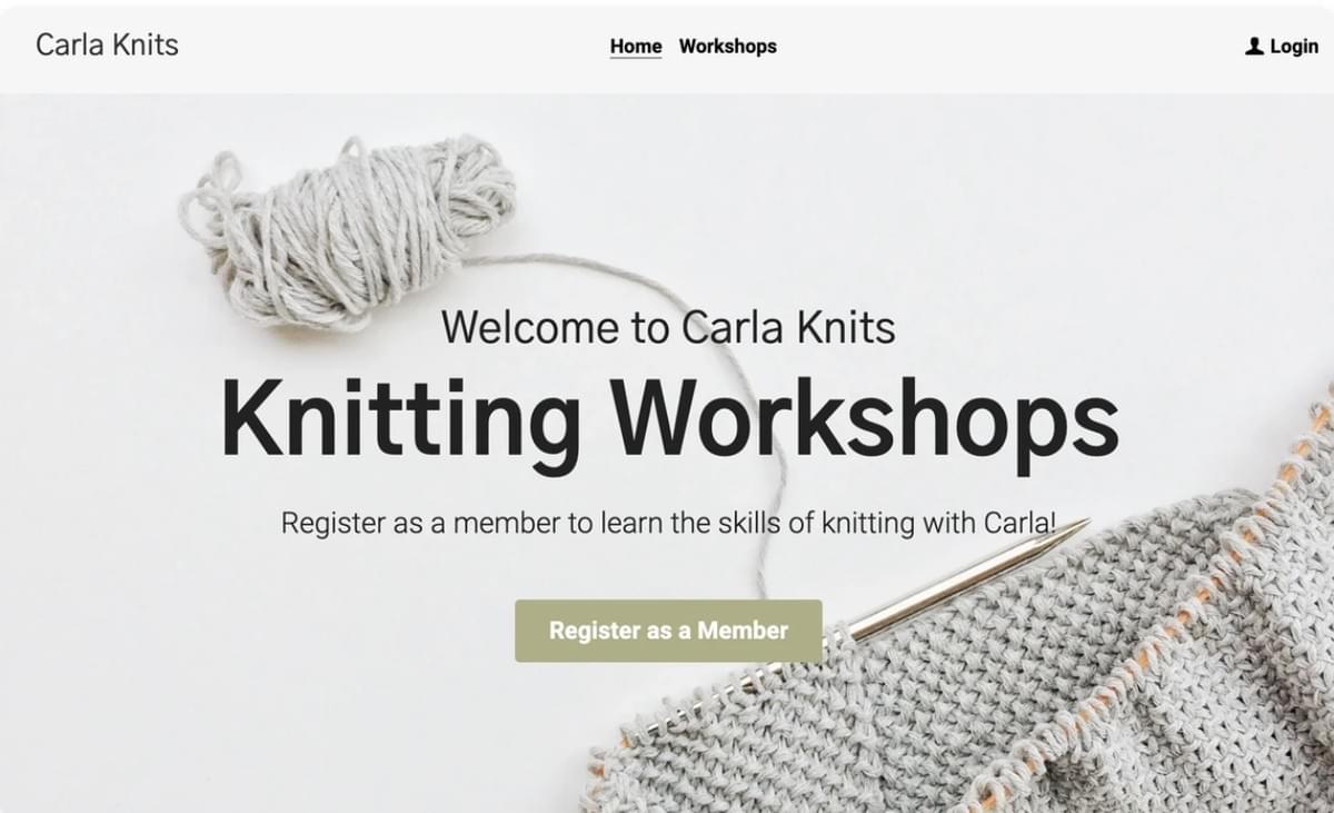 Szablon Carla Knits od Strikingly