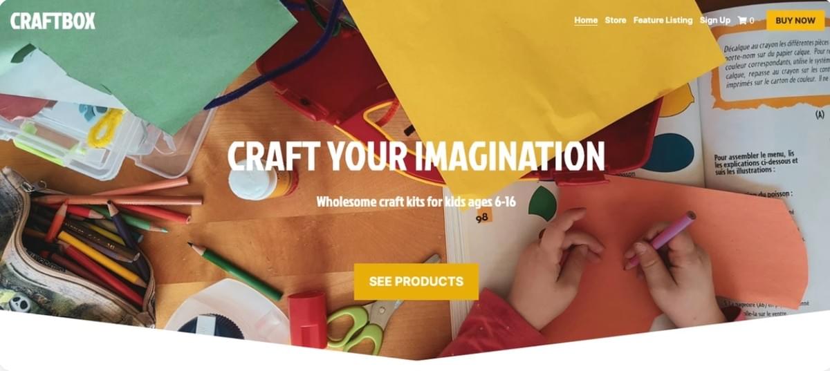 CraftBox Sjabloon van Strikingly
