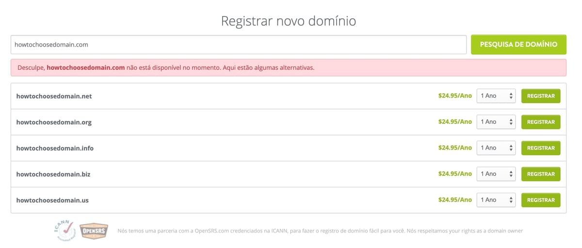 Recomendações de Domínio Strikingly