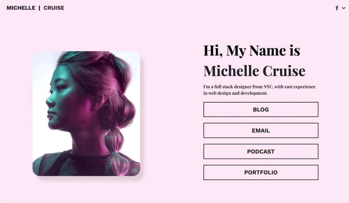 Template de Link Bio do Strikingly