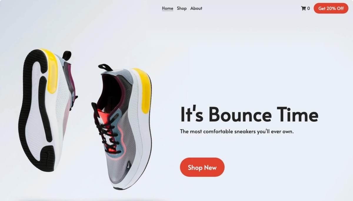 Bounce Time-sjabloon van Strikingly