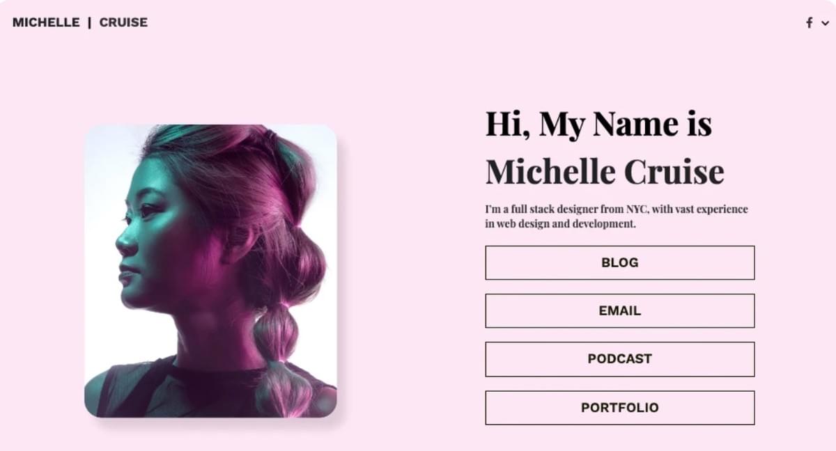 Michelle Cruise-sjabloon van Strikingly