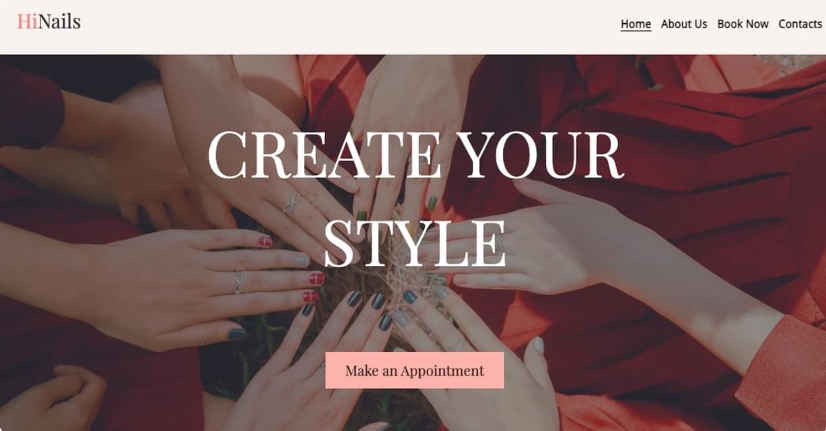 Template de Startup NailBar do Strikingly