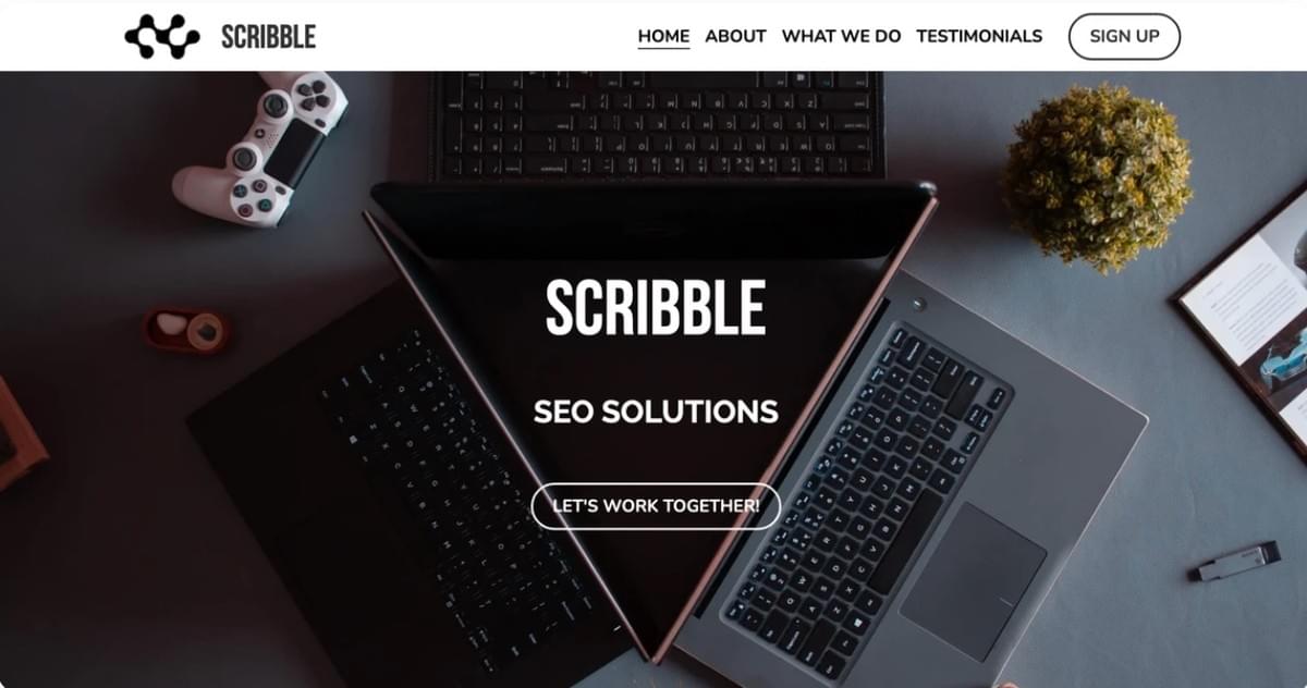 Scribble Business Template van Strikingly