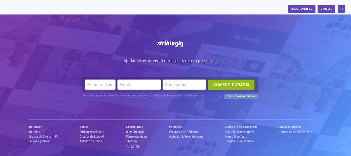 Rodapé do site impressionante
