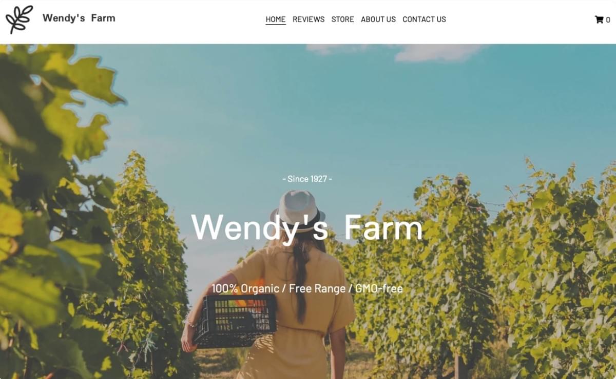 Template da Fazenda da Wendy da Strikingly