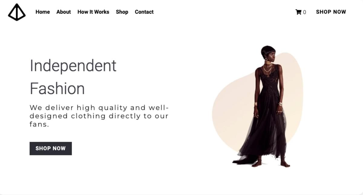 Modelo Glow da Strikingly