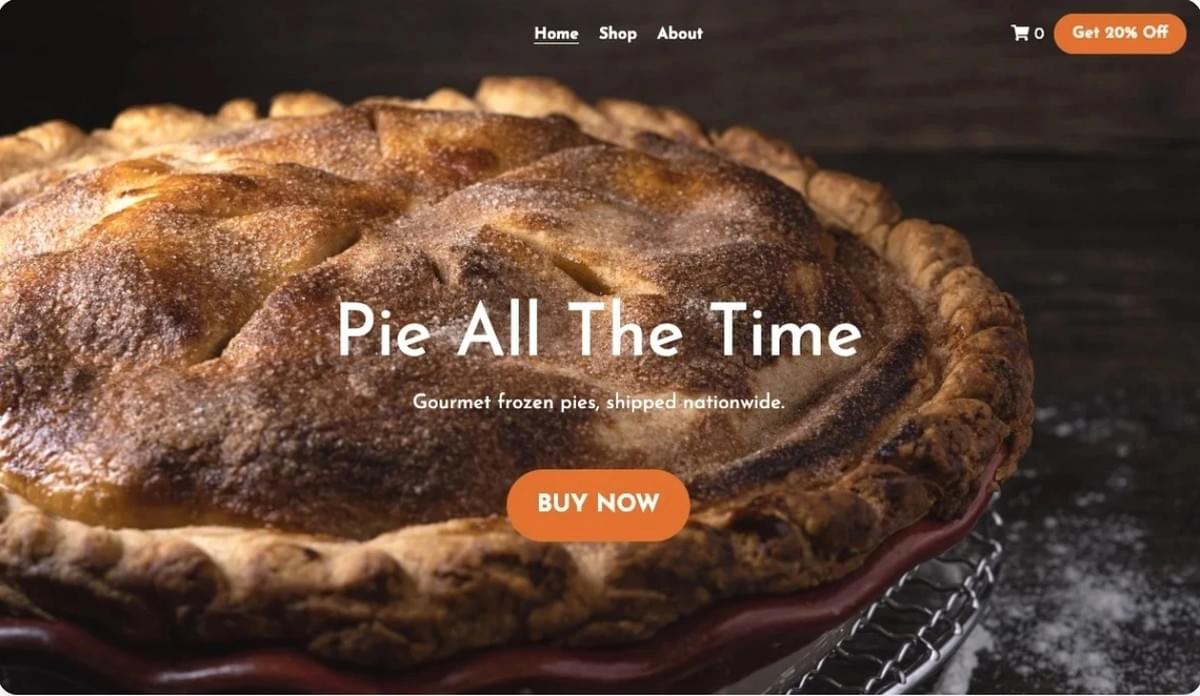 Pie All the Time Vorlage von Strikingly