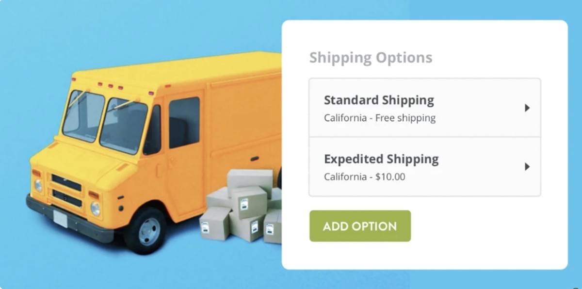 Strikingly's Verzendoptie