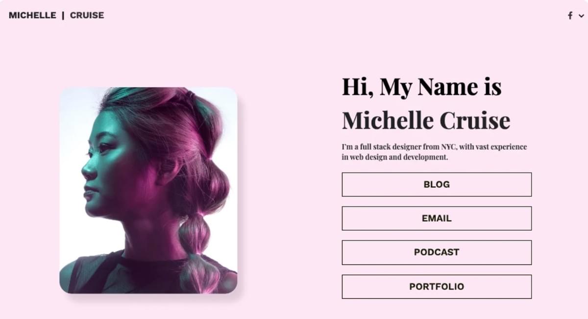 MIchelle Cruise Template von Strikingly