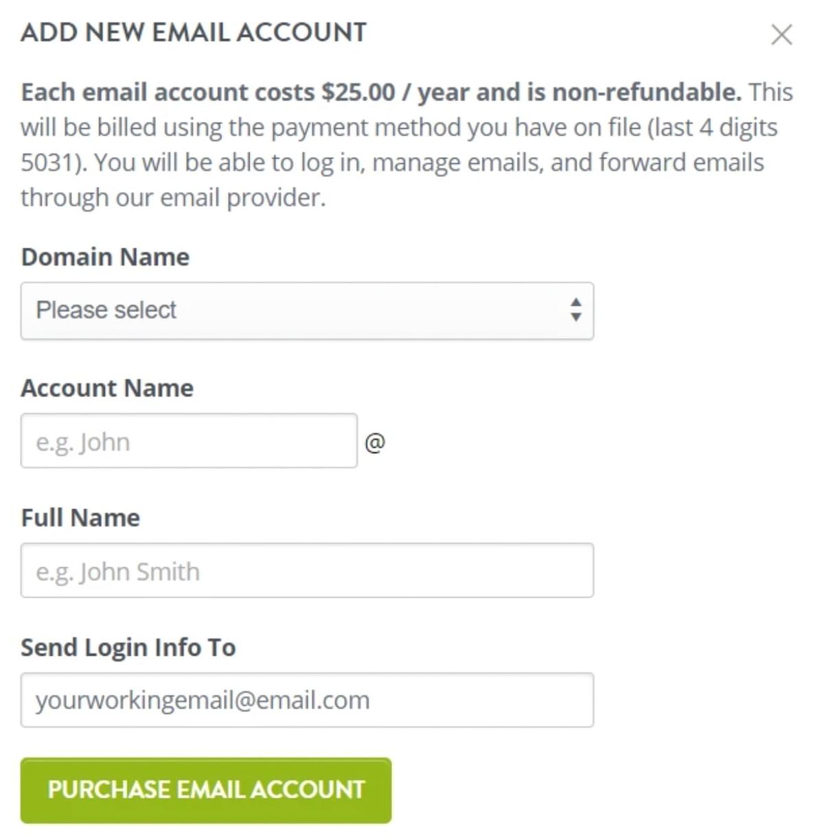 Strikingly Email Account Instellingen Pagina