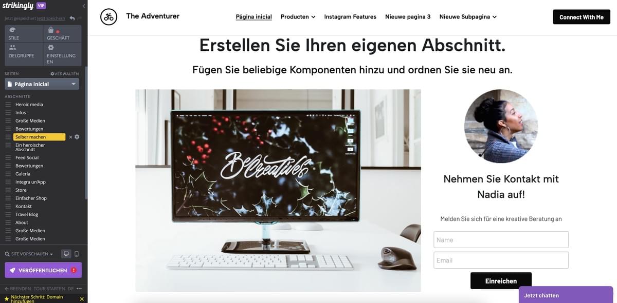 Gestalten Sie auffallend Ihren eigenen Abschnitt