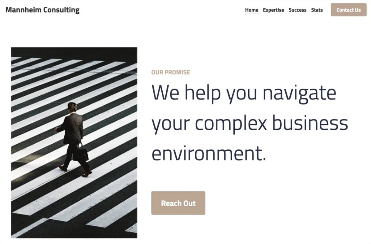 Mannheim bedrijfsjabloon van Strikingly