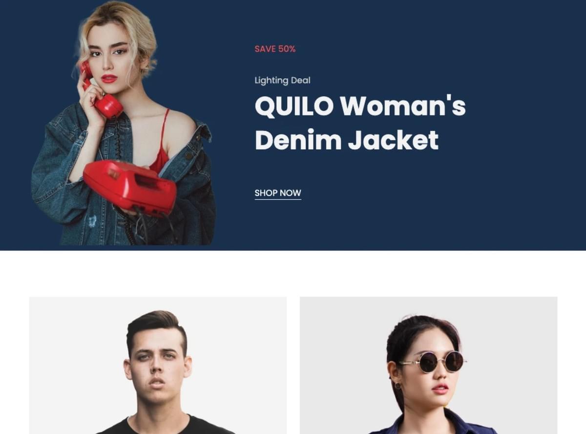 Quilo Online Winkel Sjabloon van Strikingly