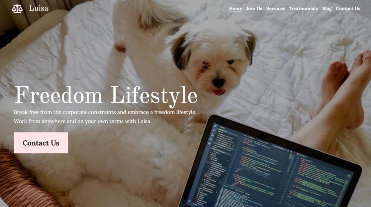 Vrijheid Lifestyle Sjabloon van Strikingly