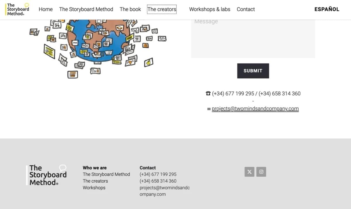De Storyboard-methode Websitevoettekst