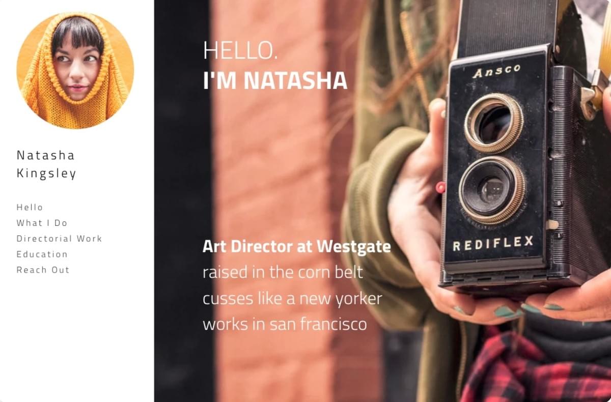 Template Elegante de Fotógrafo Freelancer do Strikingly