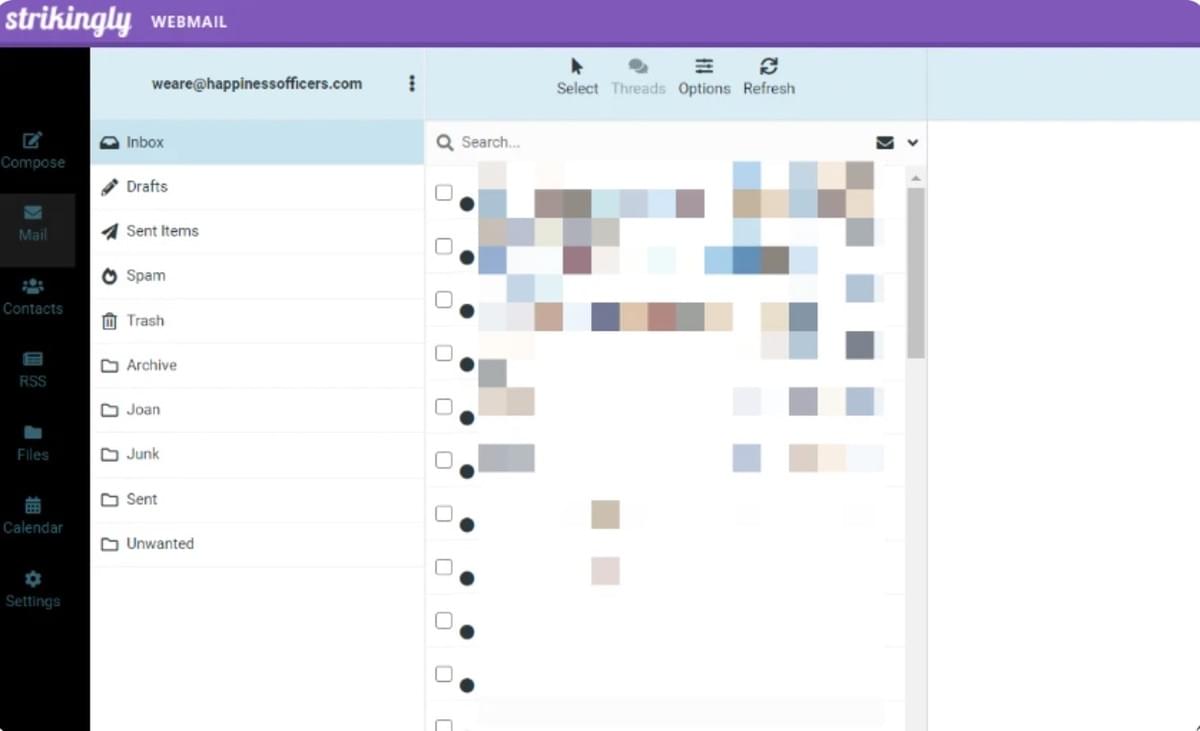 Strikingly Webmail Inbox