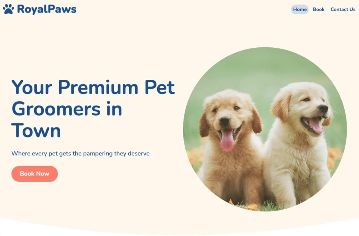 RoyalPaws Startup Sjabloon van Strikingly