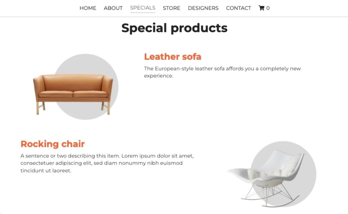 Modelo Spectre da Strikingly