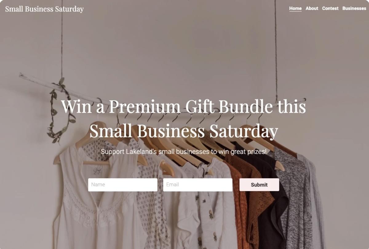 Modelo de Site para Pequenas Empresas da Strikingly