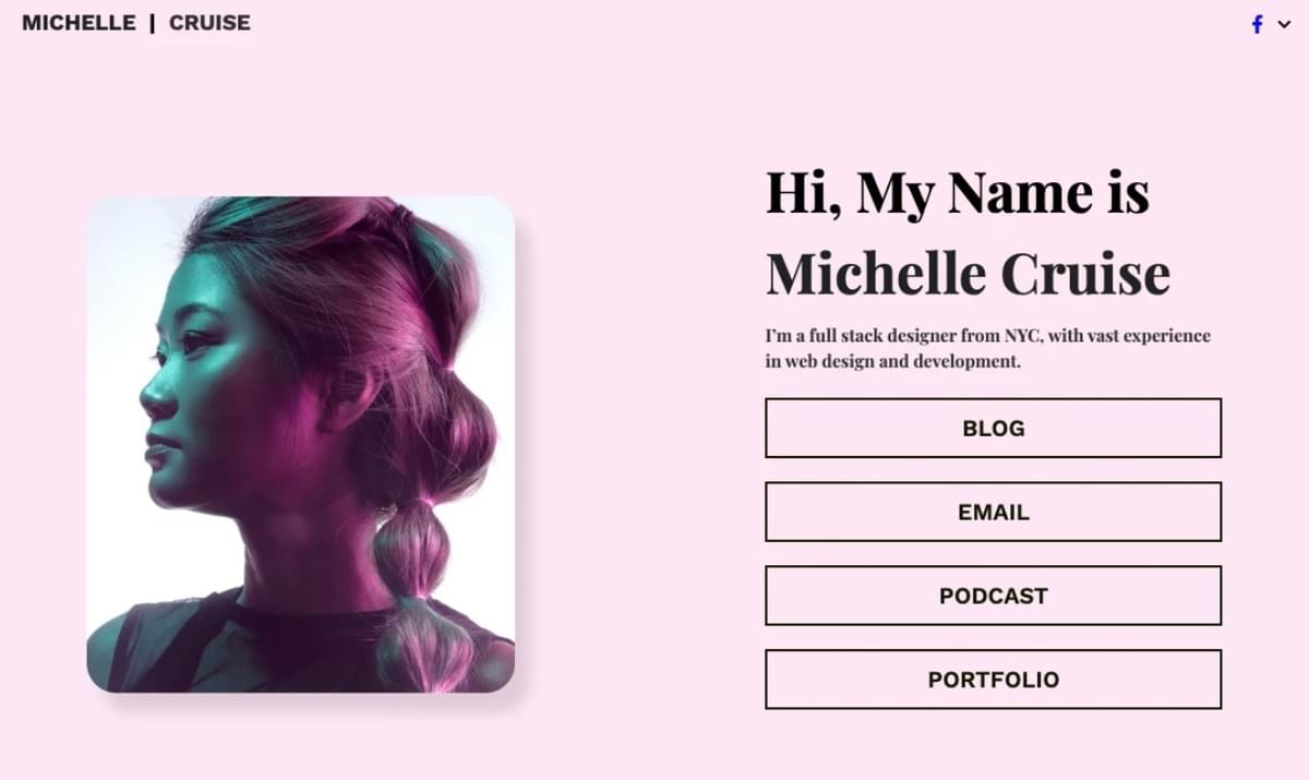 Modelo de Bio Link da Strikingly