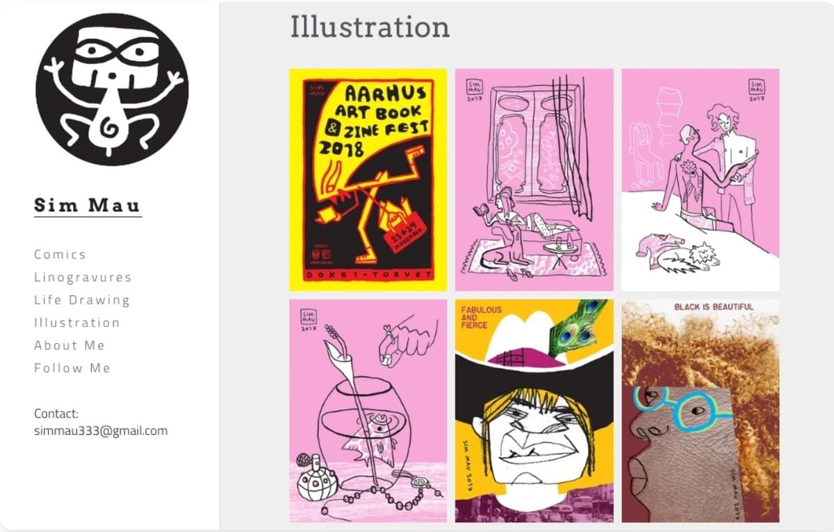 Portfólio de ilustrações do Strikingly