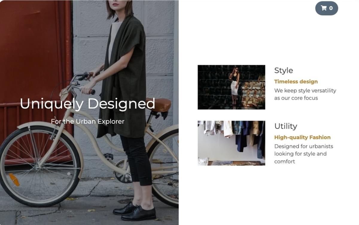 Template de Perspectiva de E-commerce da Strikingly