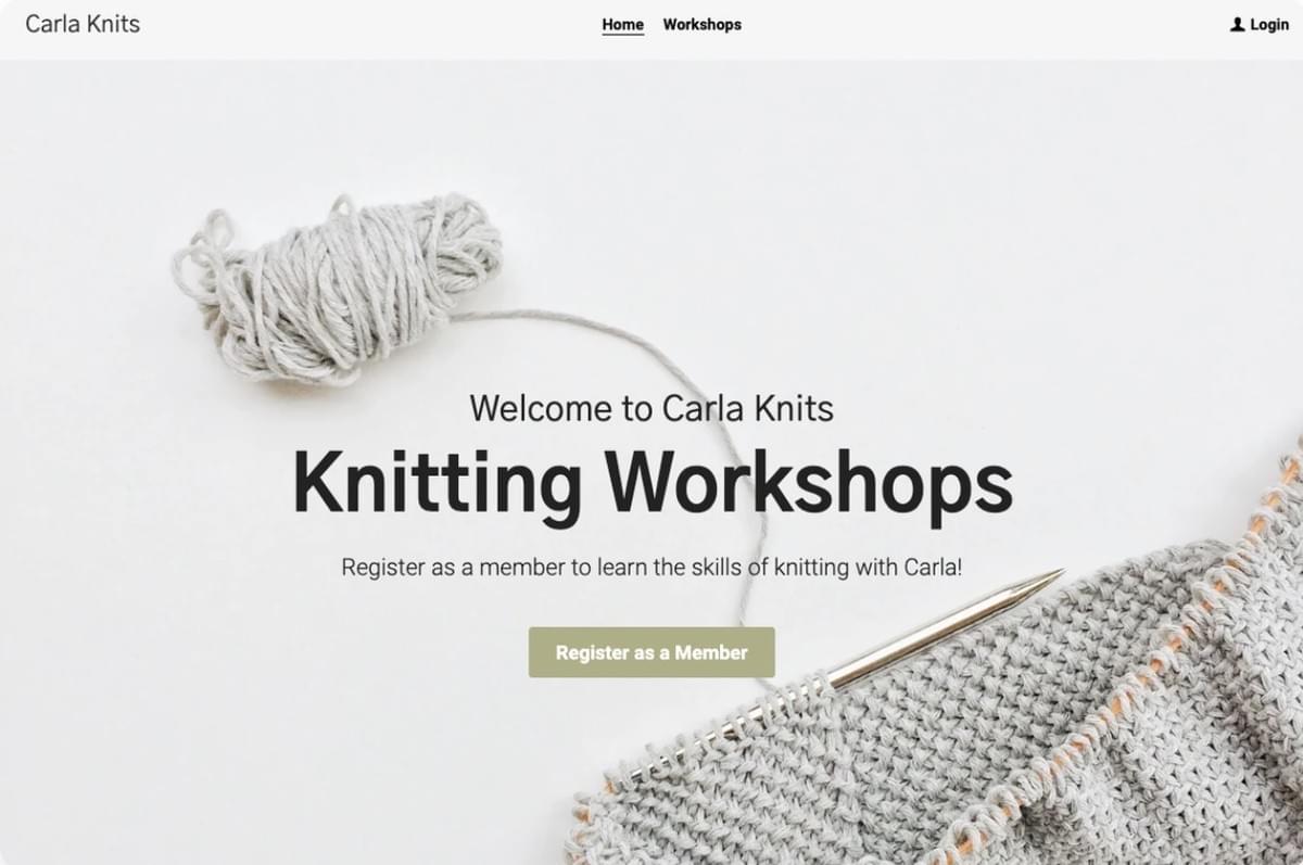 Carla Knits Merksjabloon van Strikingly