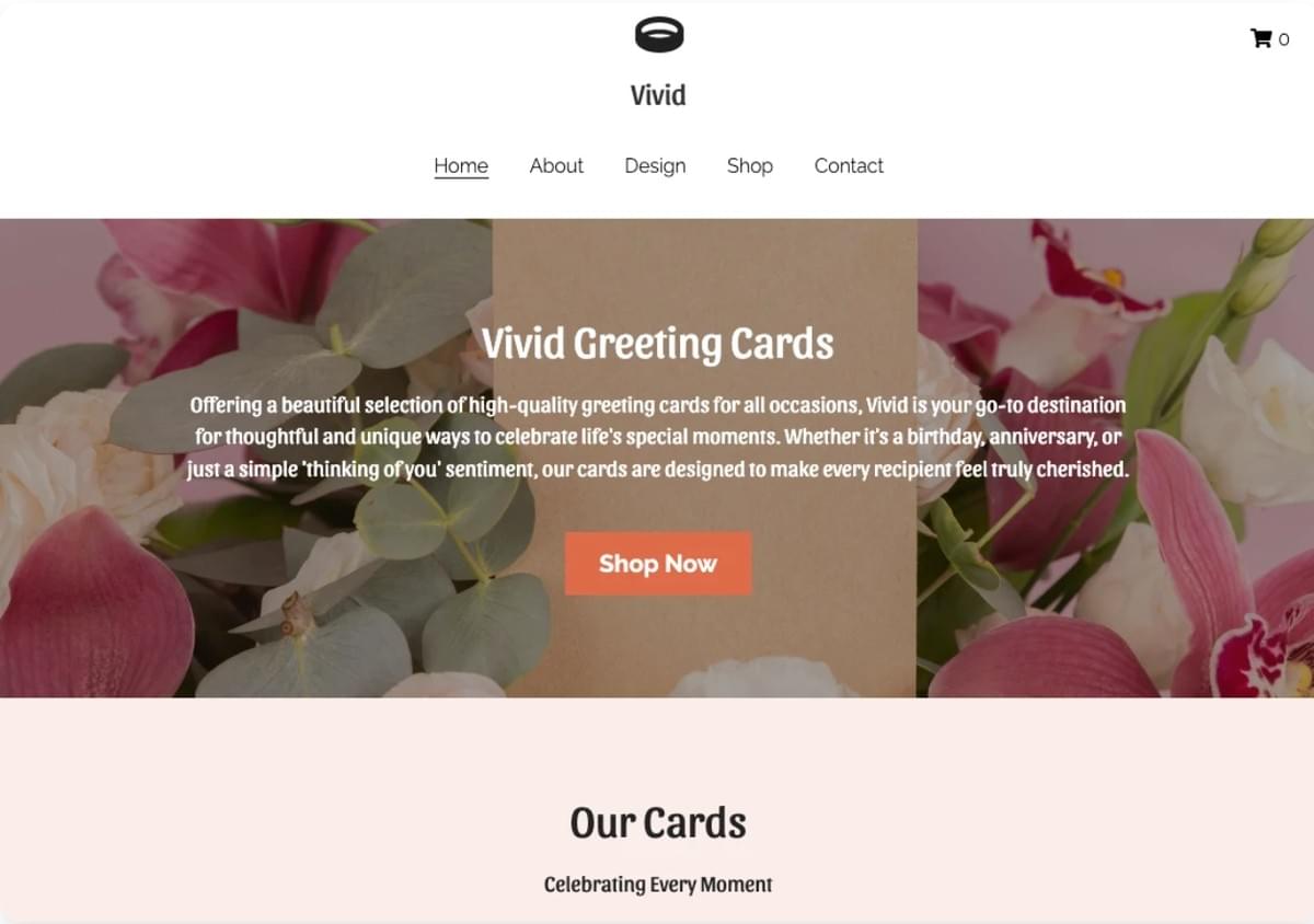 Wenskaarten Winkel Sjabloon van Strikingly