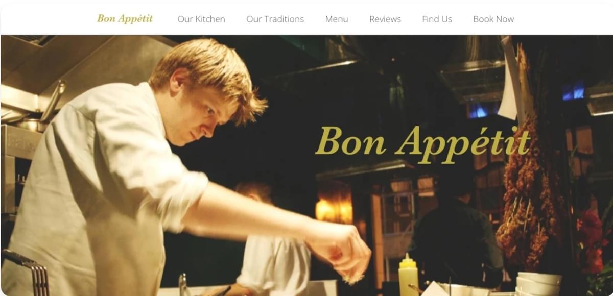 Bon Appetit Sjabloon: Idee voor een online voedingsbedrijf