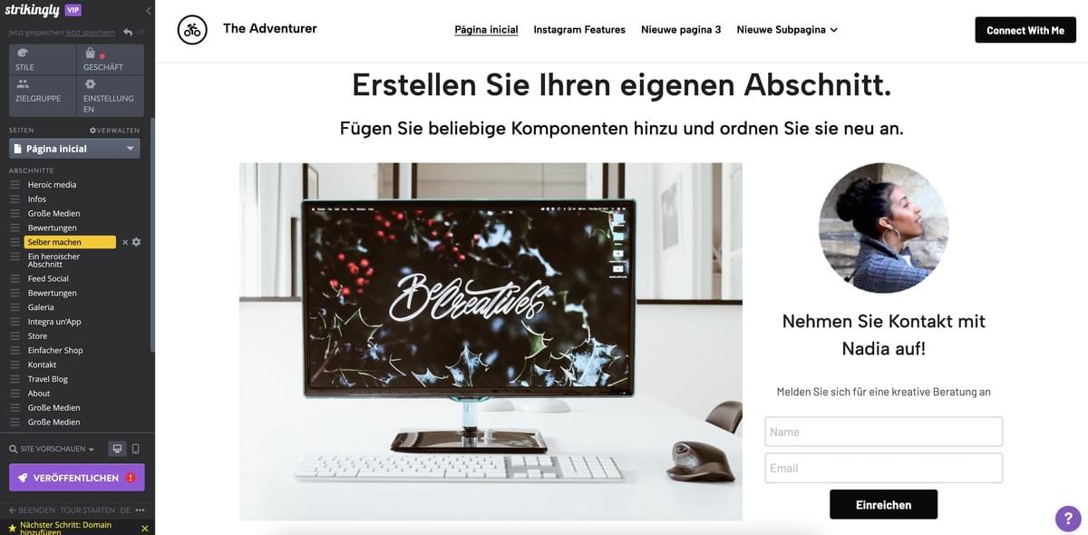 Strikingly Website Editor